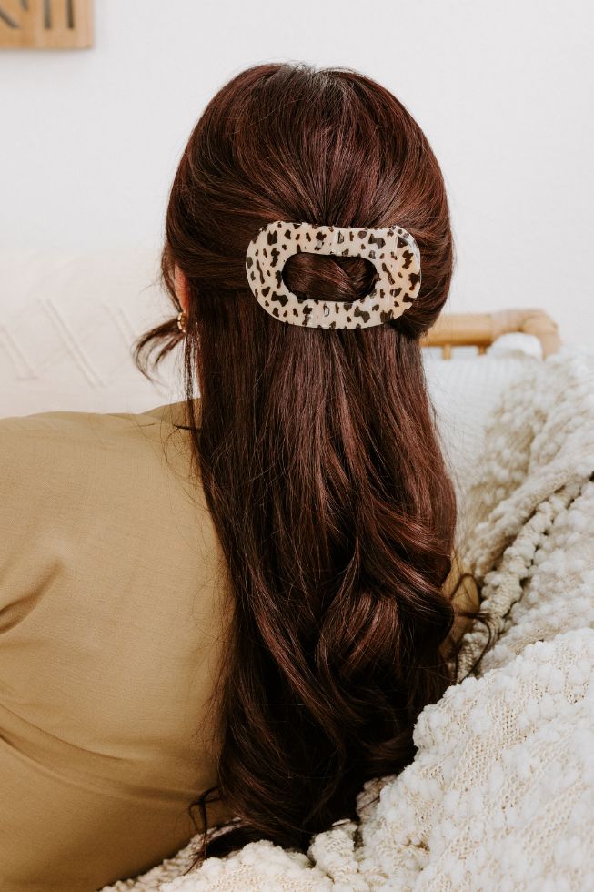 Teleties Large Flat Round Clip Blond Tortoise