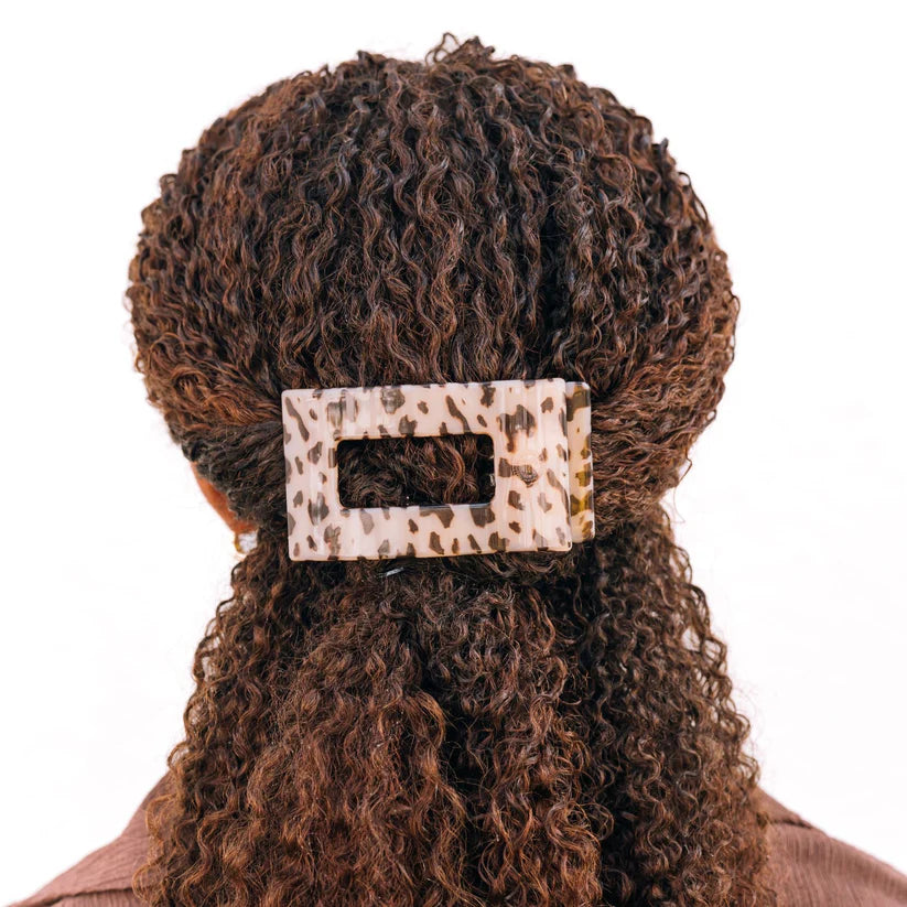 Teleties Medium Flat Rectangle Hair Clip Blonde Tortoise