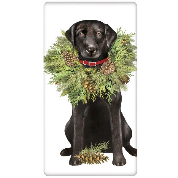 Holiday Lab Wreath Bagged Towel