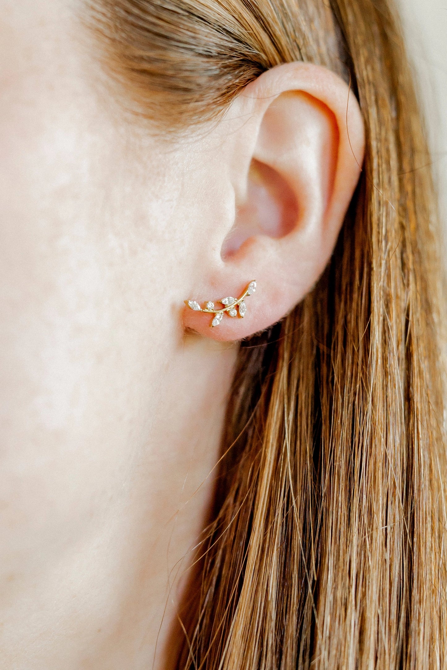 Chloe Climber Gold Screwback Stud Earrings