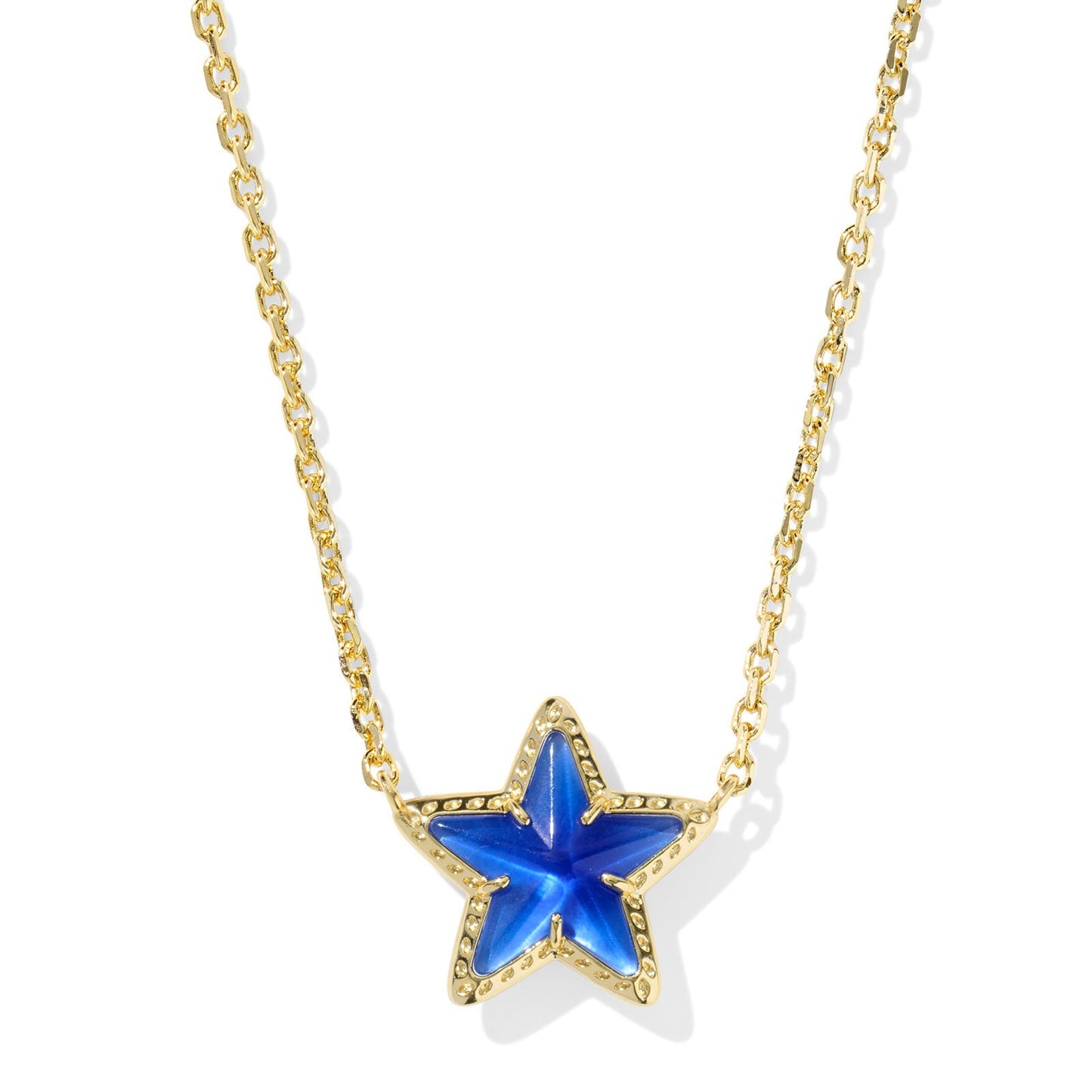 Cassidy Short Pendant Necklace Gold Cobalt Illusion