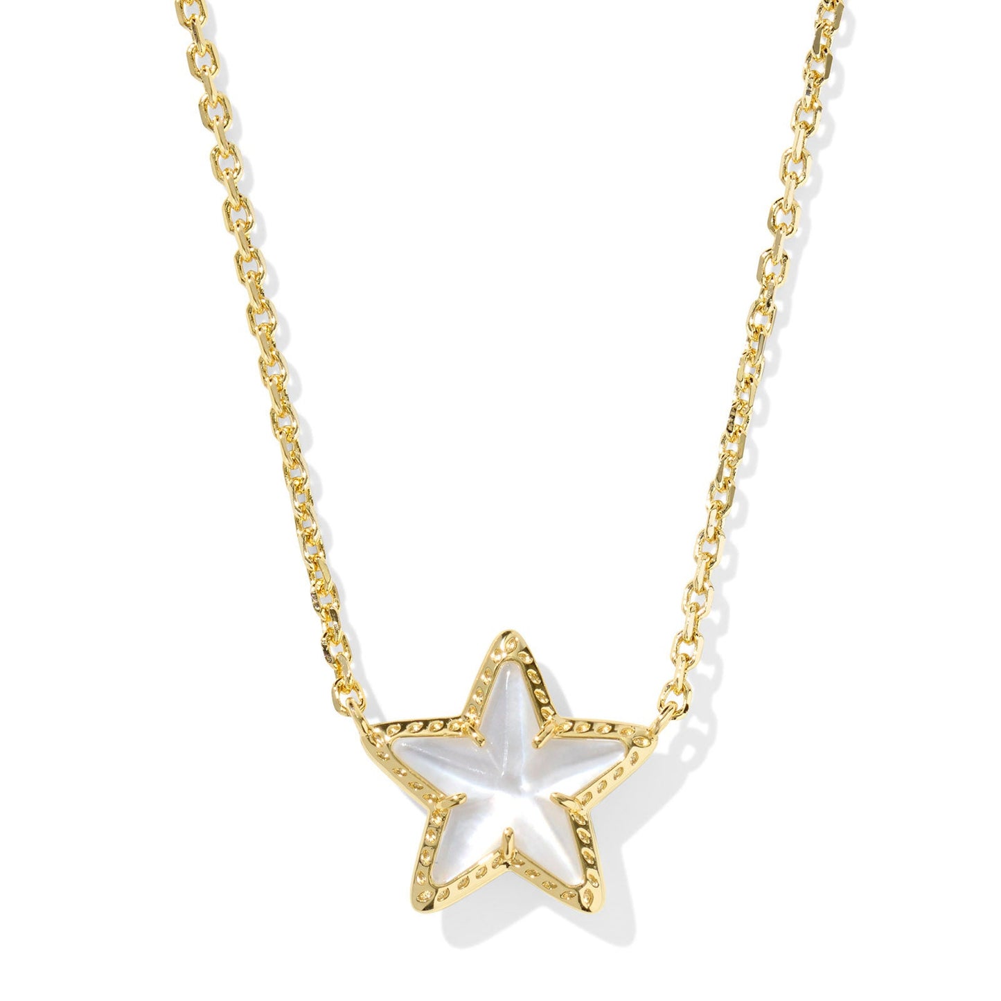 Cassidy Short Pendant Necklace Gold Ivory Mother of Pearl