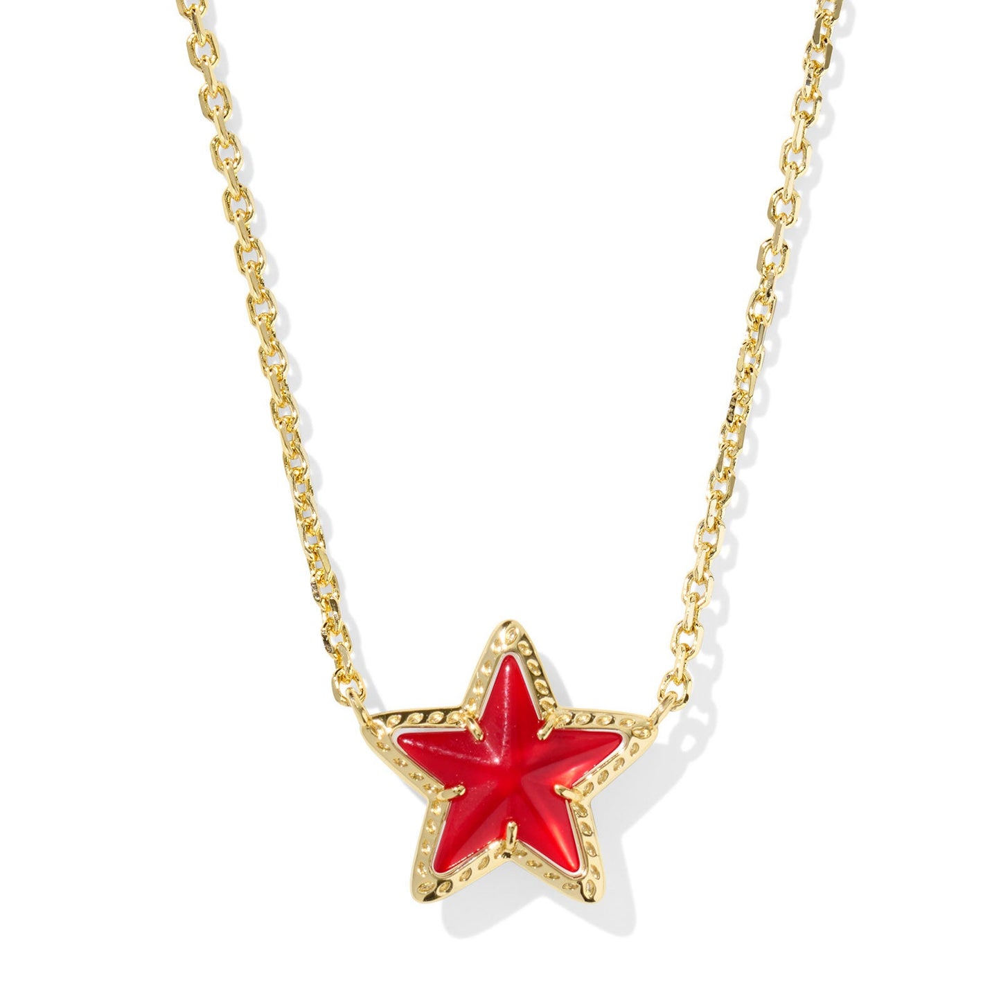 Cassidy Short Pendant Necklace Gold Red Illusion