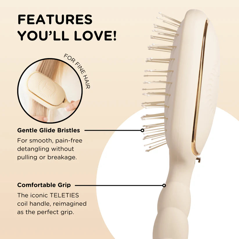 Detangler Full-Size Hair Brush for Fine Hair Tan