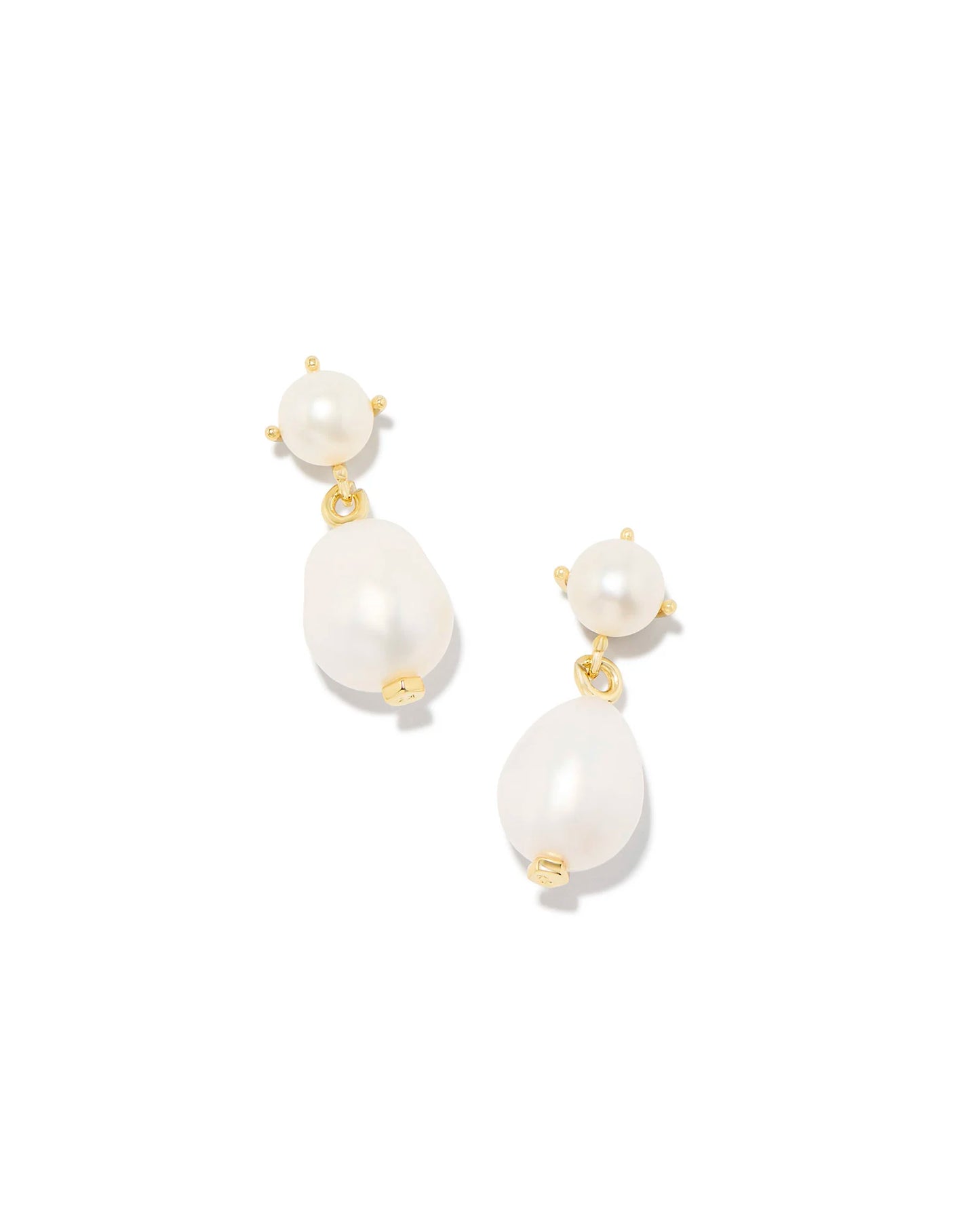 Eve Drop Earrings Gold White Pearl
