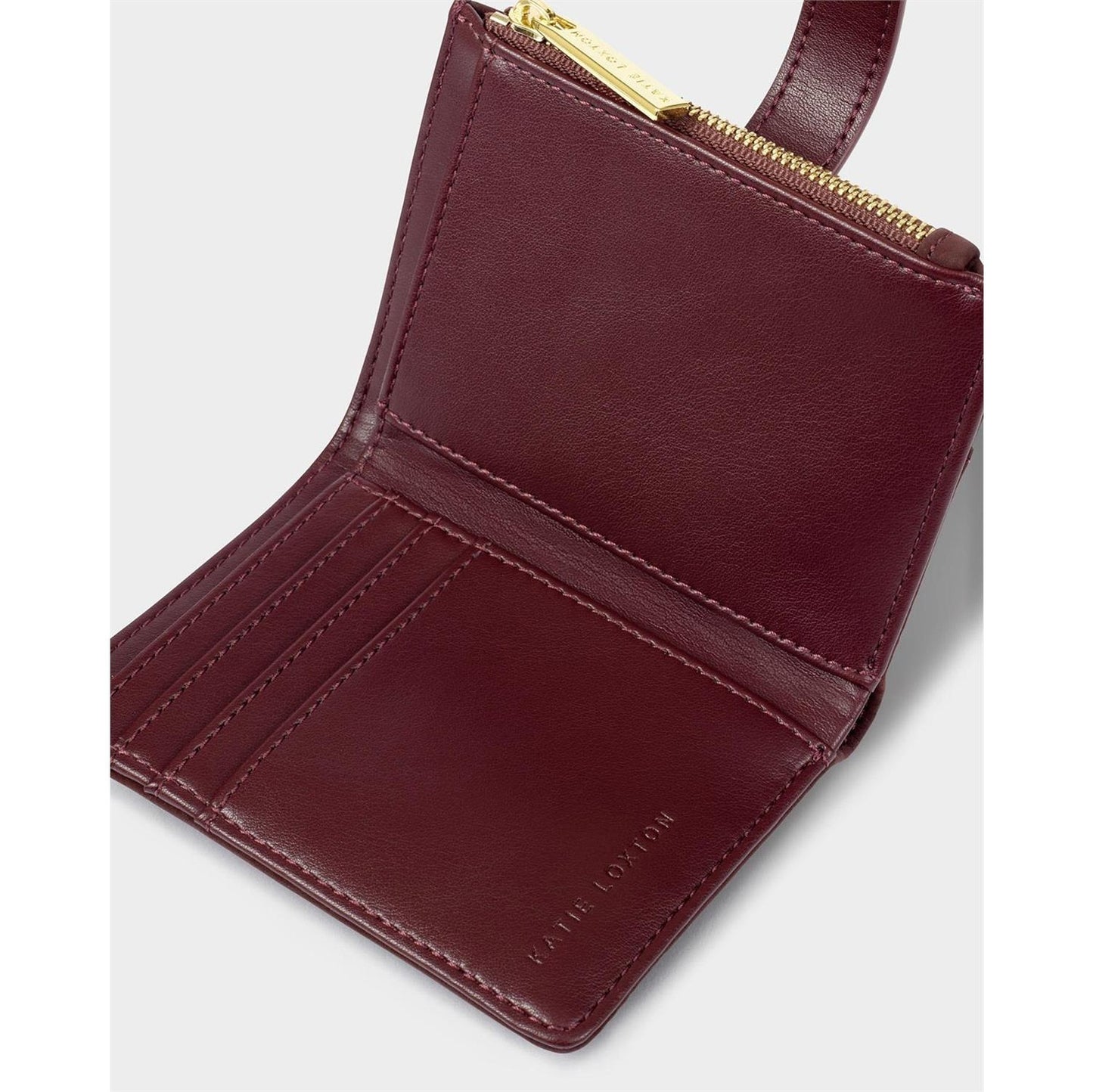 Orin Cherry Suedette Twist Lock Wallet