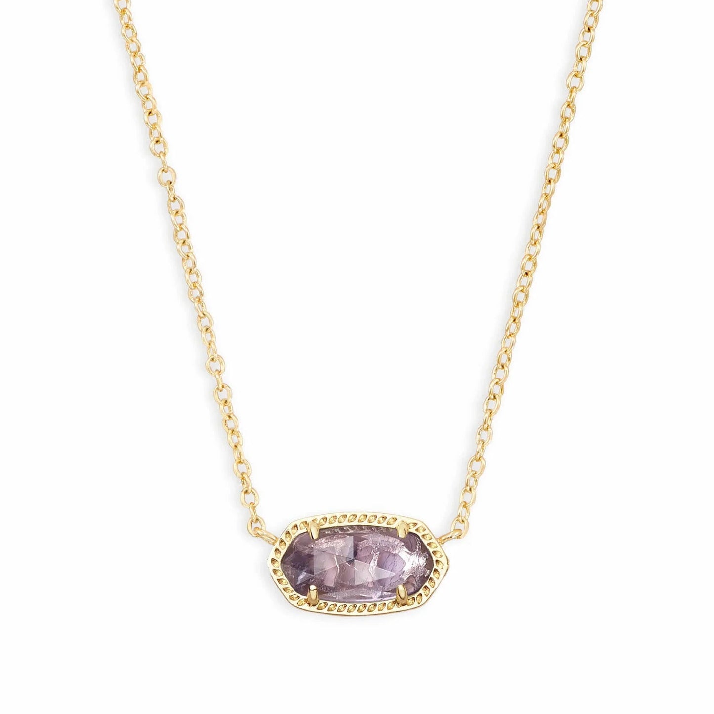 Elisa February Birthday Gold Necklace Purple Amethyst