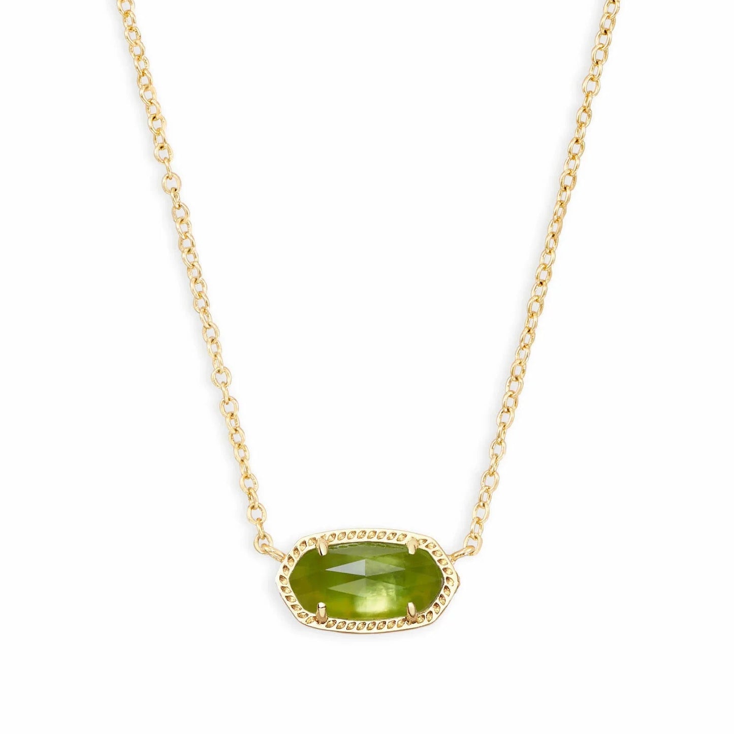 Elisa August Birthday Gold Necklace Peridot Illusion