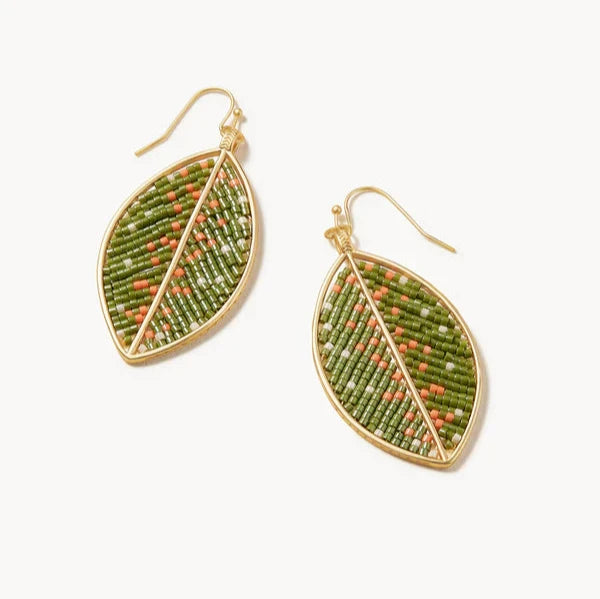 Bitty Bead Earrings Leaf