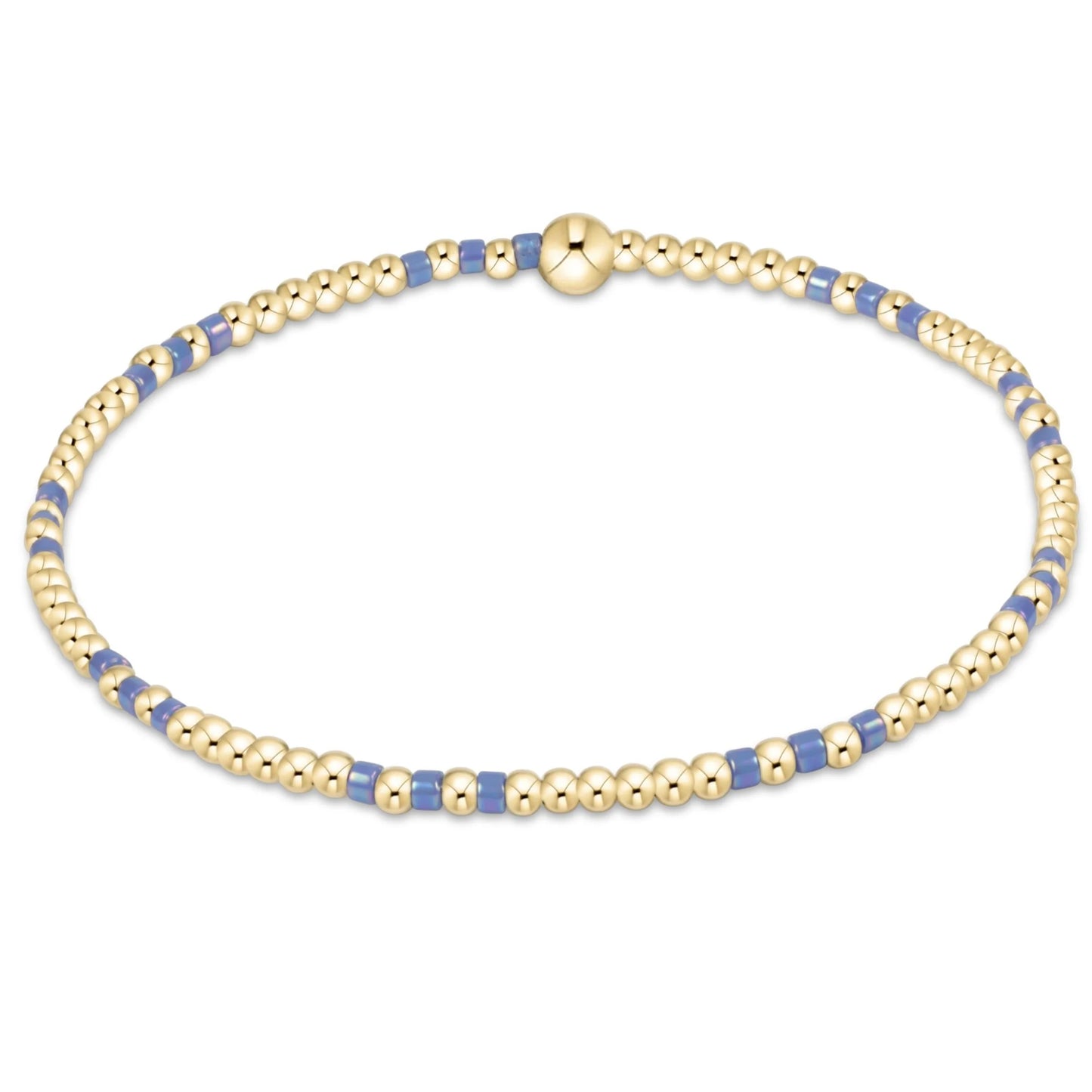 Hope Joy Pattern 2mm Bead Bracelet Bright Blue