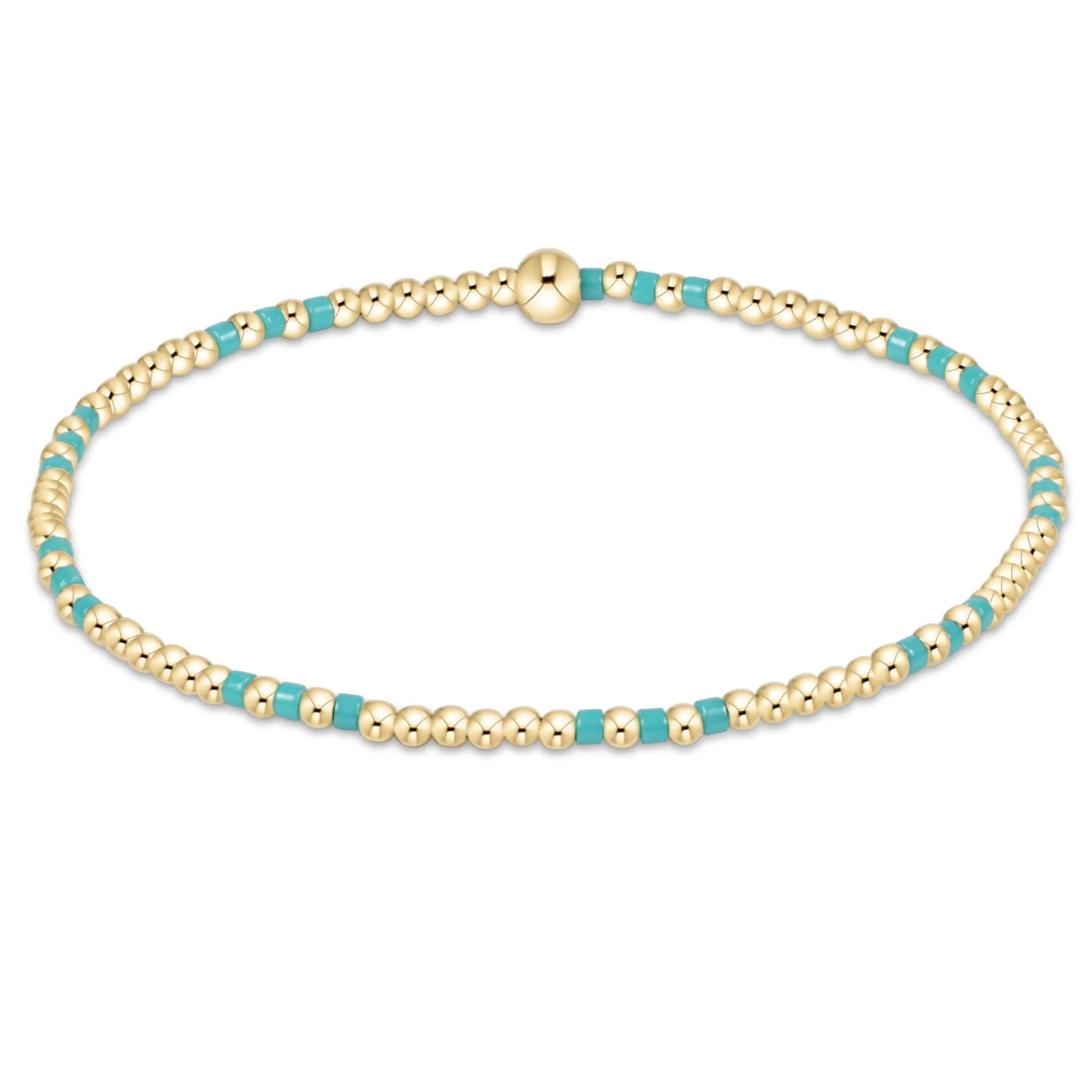 Hope Joy Pattern 2mm Bead Bracelet Turquoise
