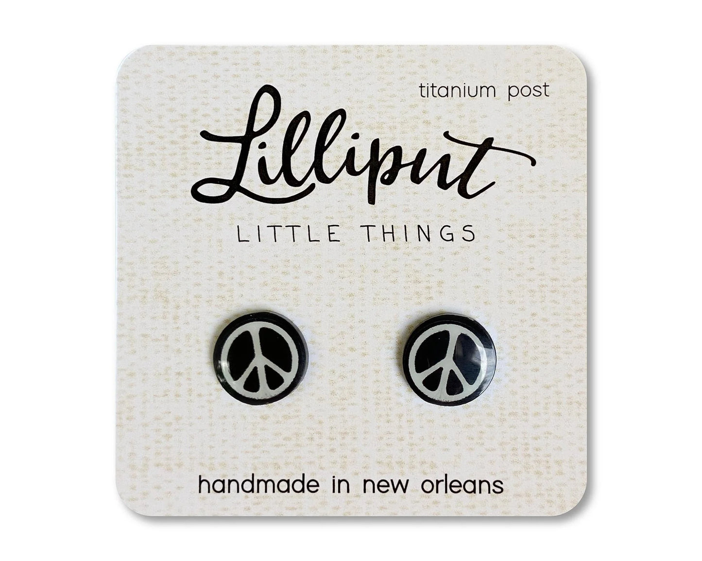 Lilliput Peace Sign Earrings