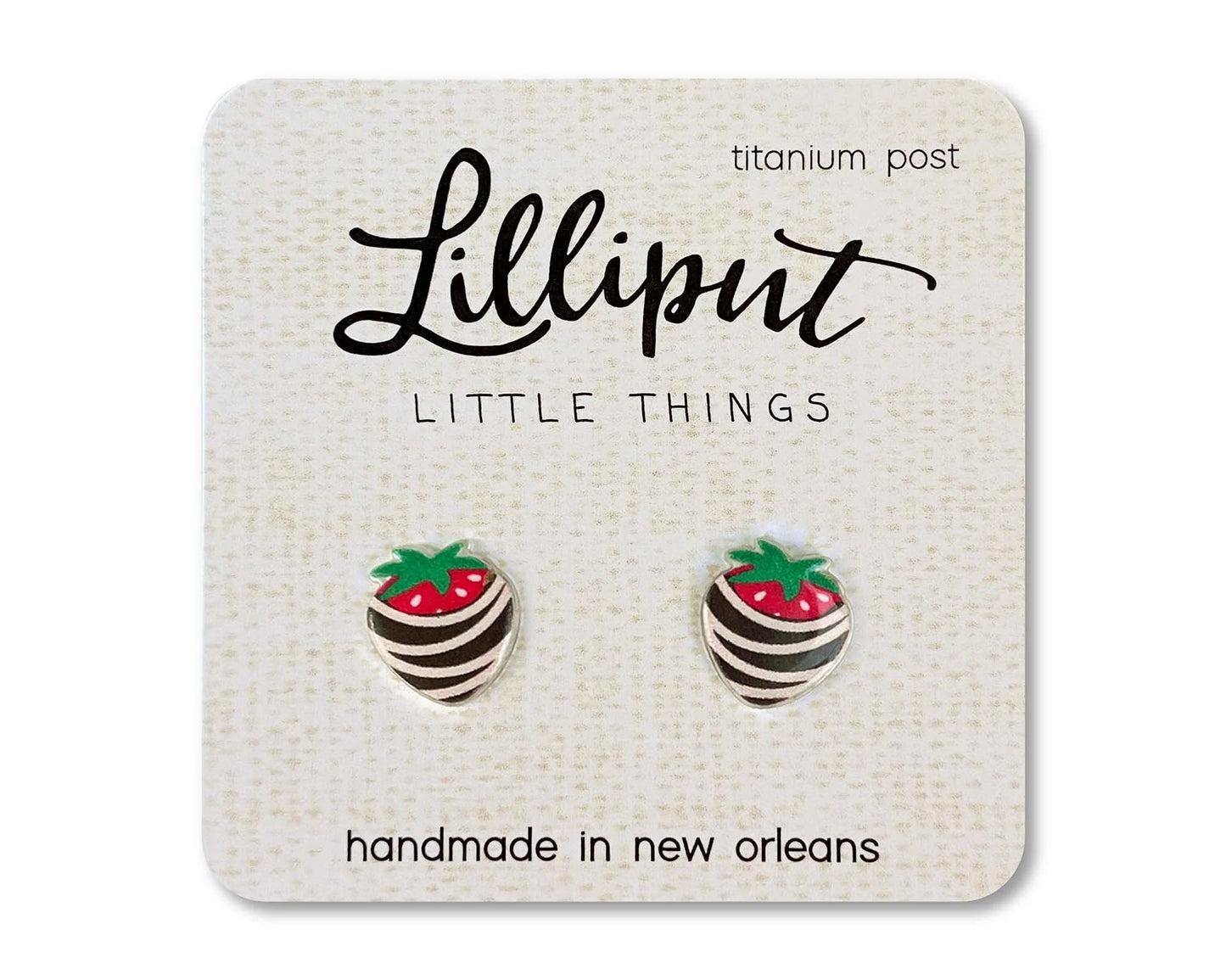 Lilliput Chocolate Covered Strawberry Earrings