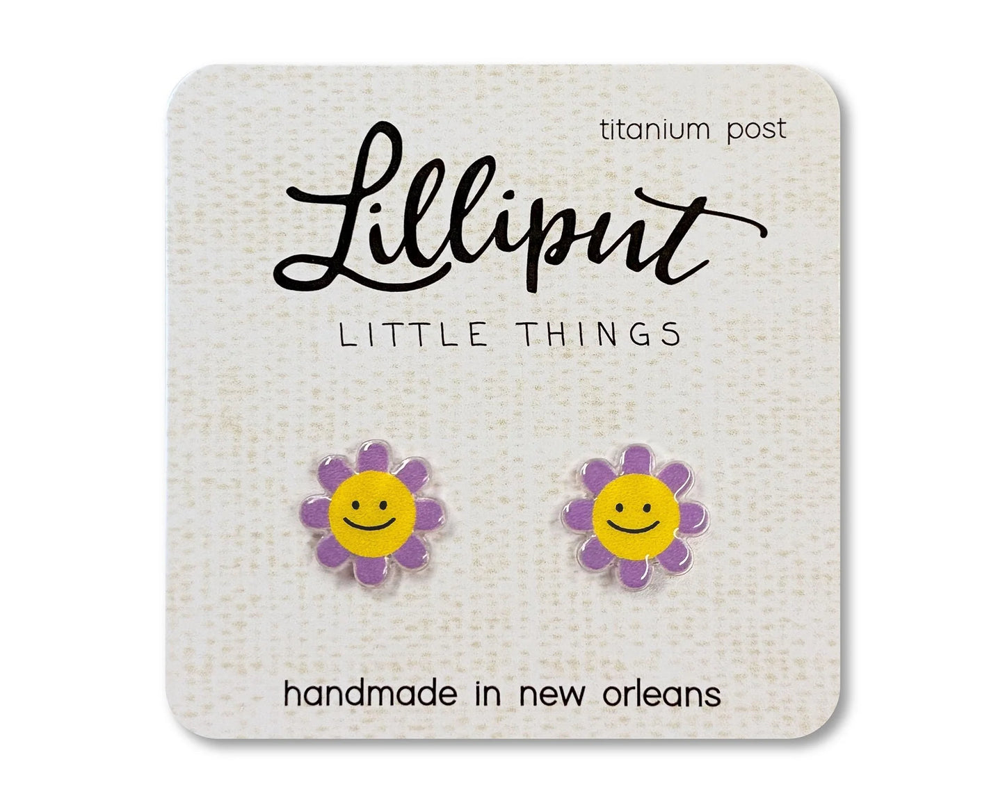 Lilliput Easter Daisy Earrings Purple