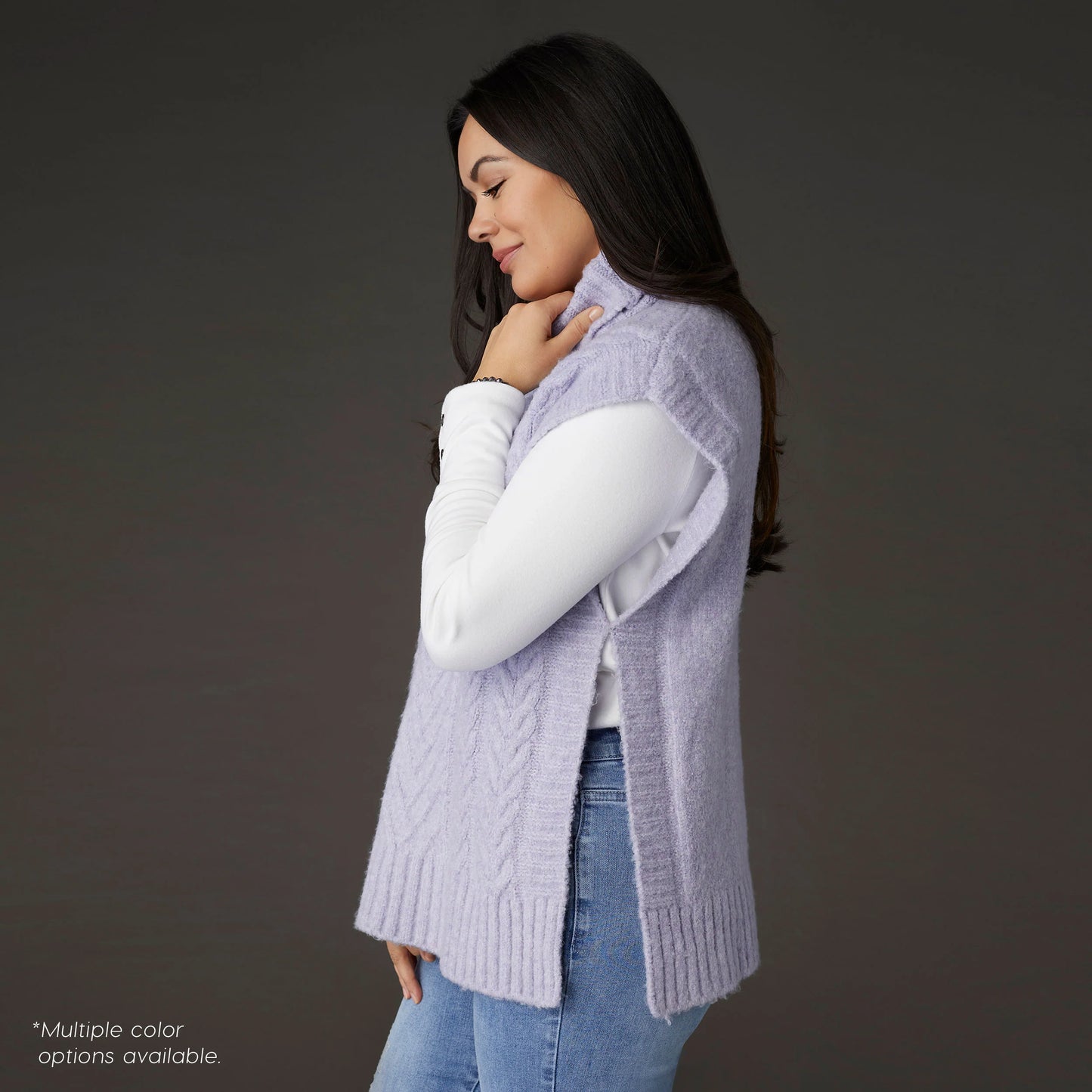 Iris Turtleneck Cable Knit Vest