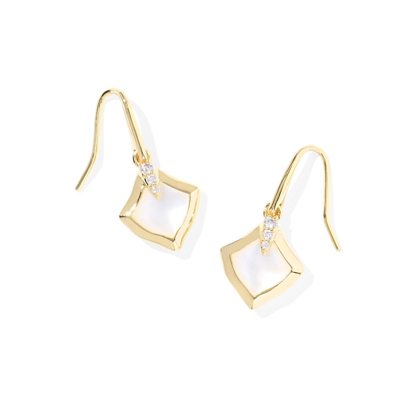 Joelle Small Drop Earrings Gold Ivory Mother of Pearl