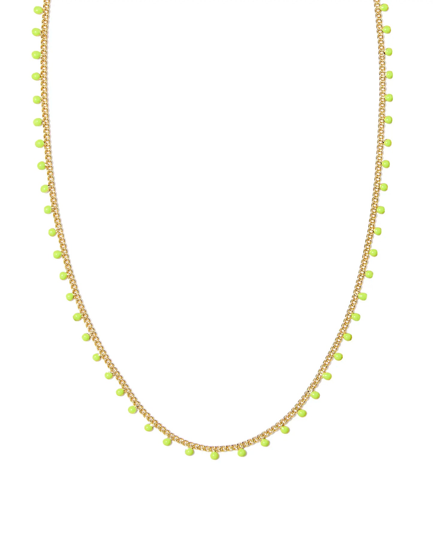 Kelsey Gold Strand Necklace in Chartreuse Enamel