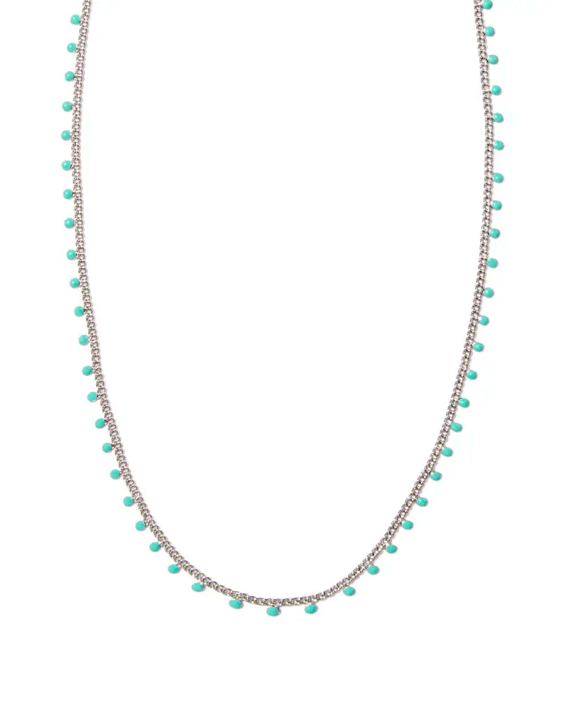 Kelsey Strand Necklace Silver Turquoise Enamel