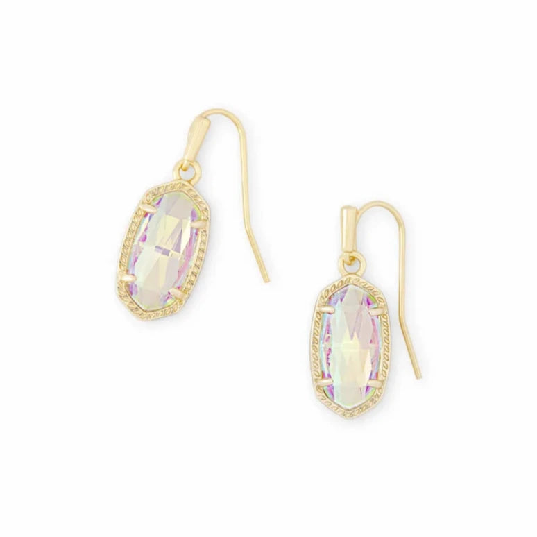 Lee Drop Earrings Gold Dichroic Glass