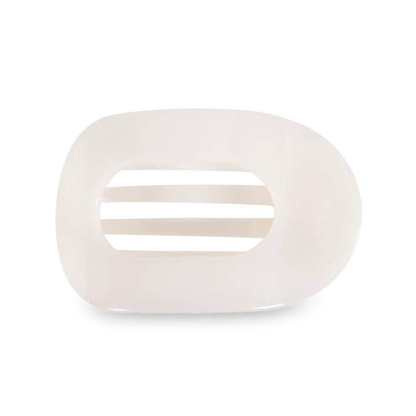 Teleties Large Flat Round Clip Coconut White