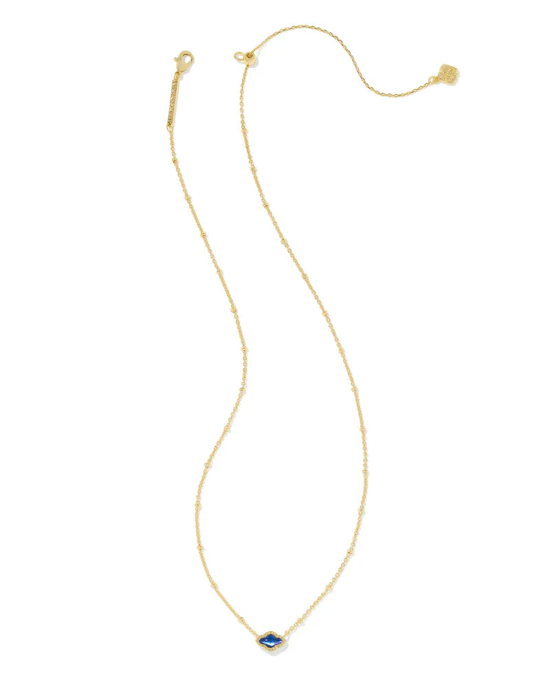 Mini Abbie Gold Satellite Short Necklace in Navy Abalone