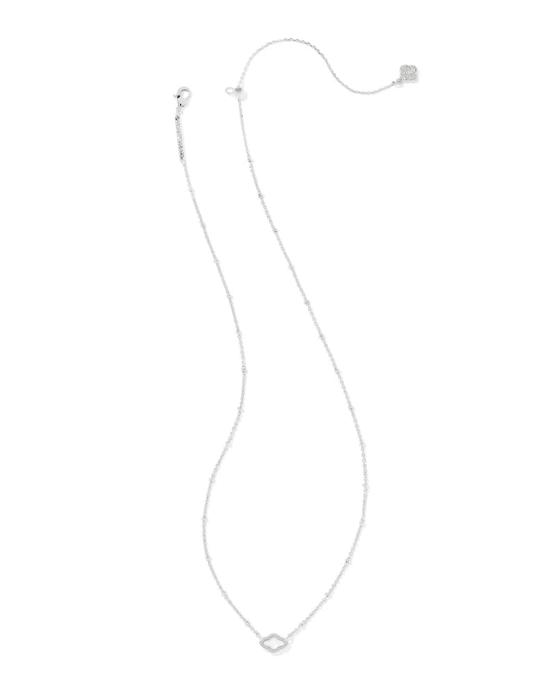 Mini Abbie Silver Satellite Short Necklace in Ivory Mother of Pearl