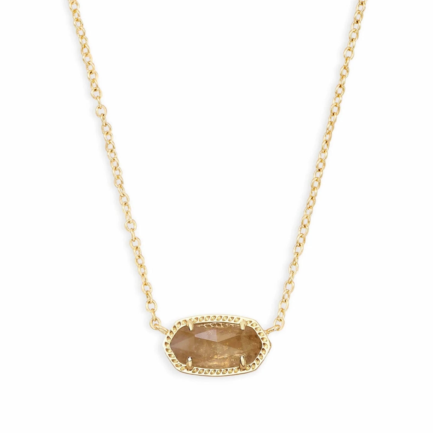 Elisa November Birthday Gold Necklace Orange Citrine