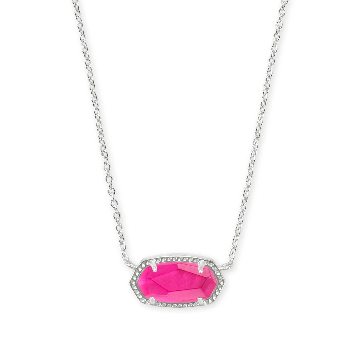 Elisa October Birthday Short Pendant Necklace Silver Azalea Illusion