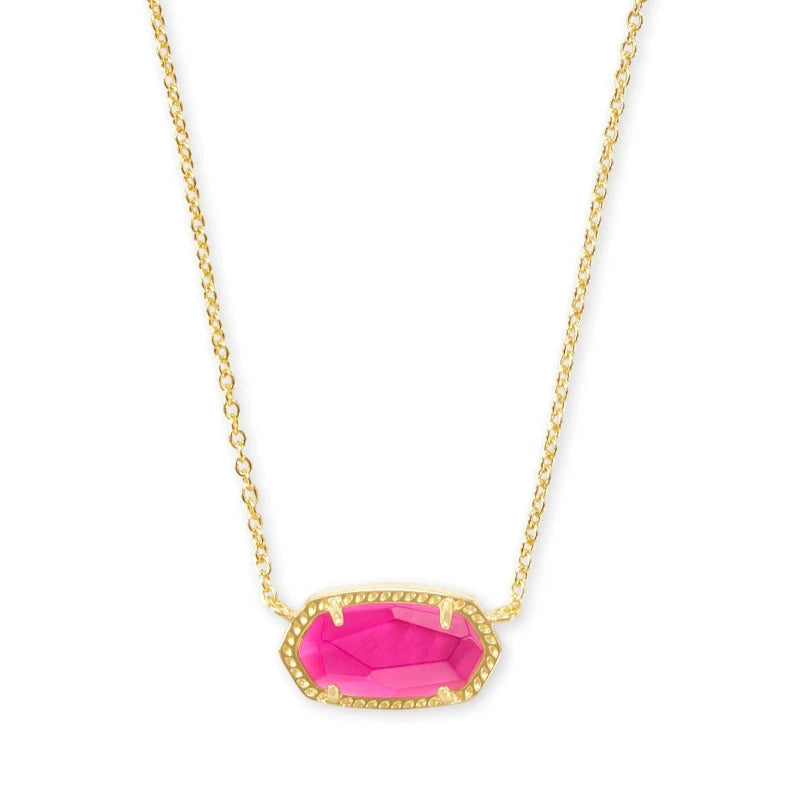 Elisa October Birthday Short Pendant Necklace Gold Azalea Illusion
