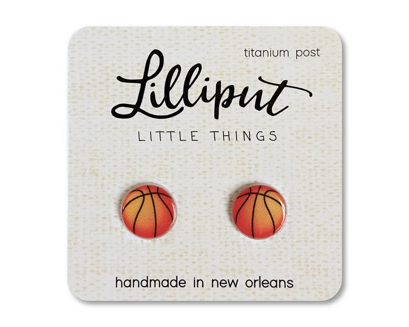 Lilliput Basketball Earrings