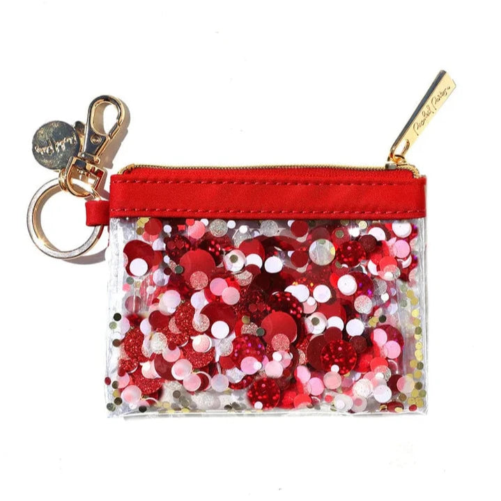 Rally Red Confetti Keychain Coin Purse