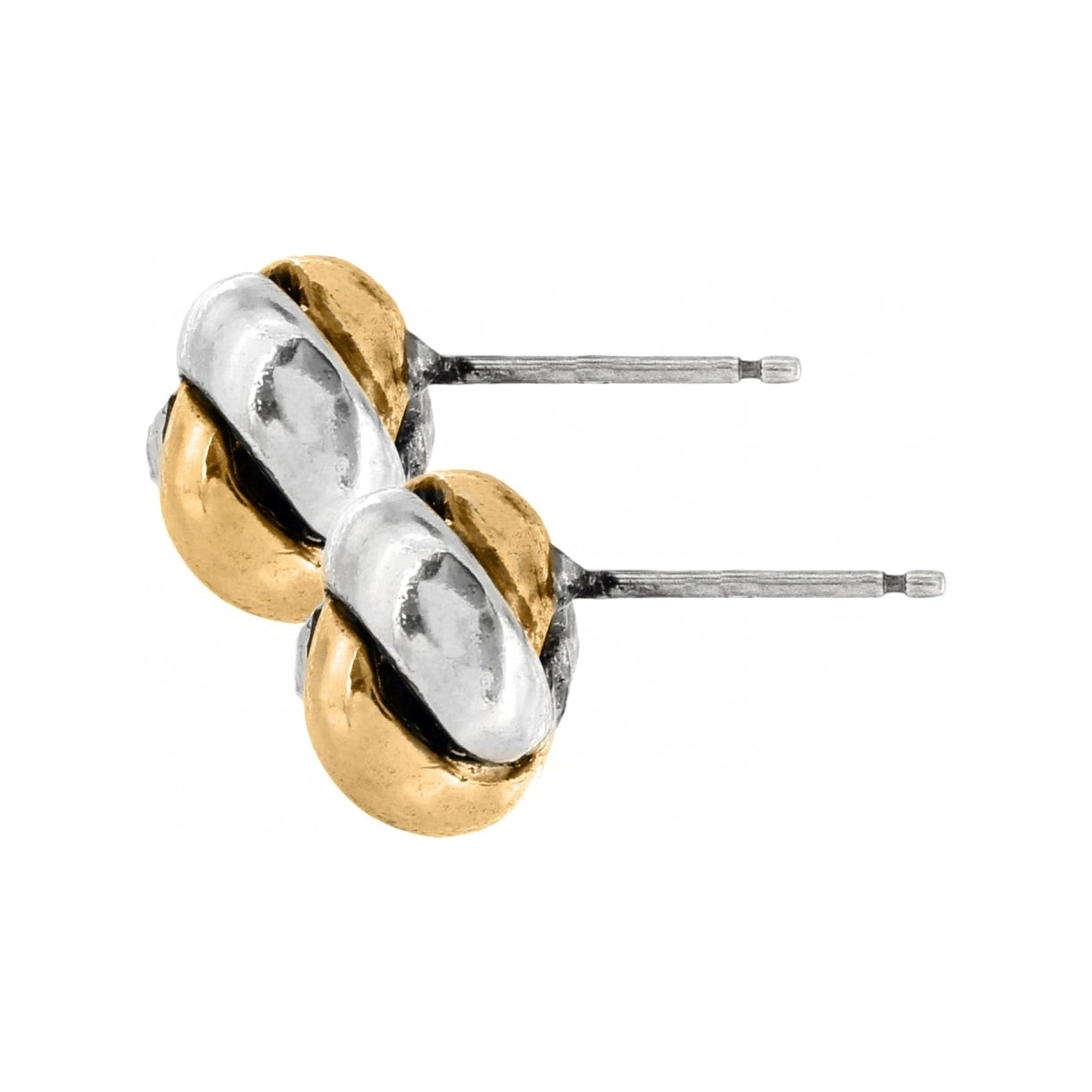Love Me Knot Mini Post Earrings Two Tone