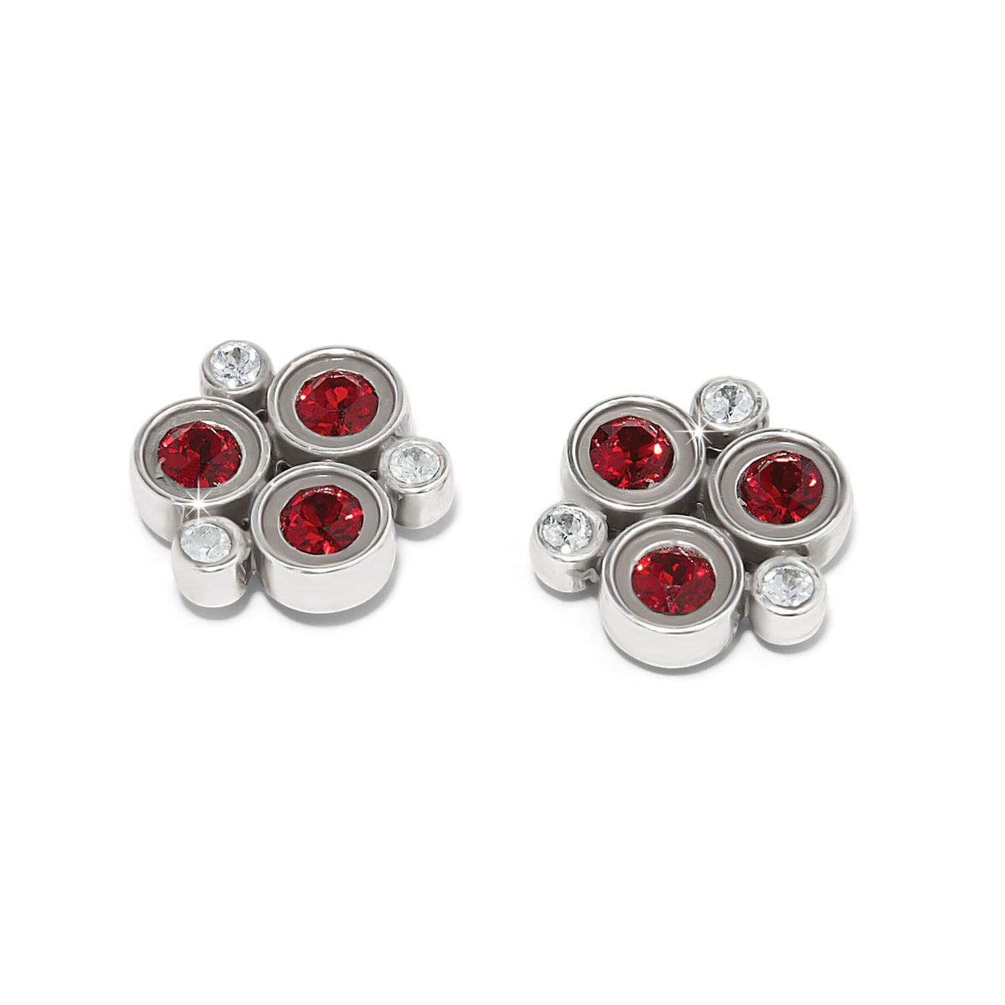 Constella Cluster Post Earrings Red