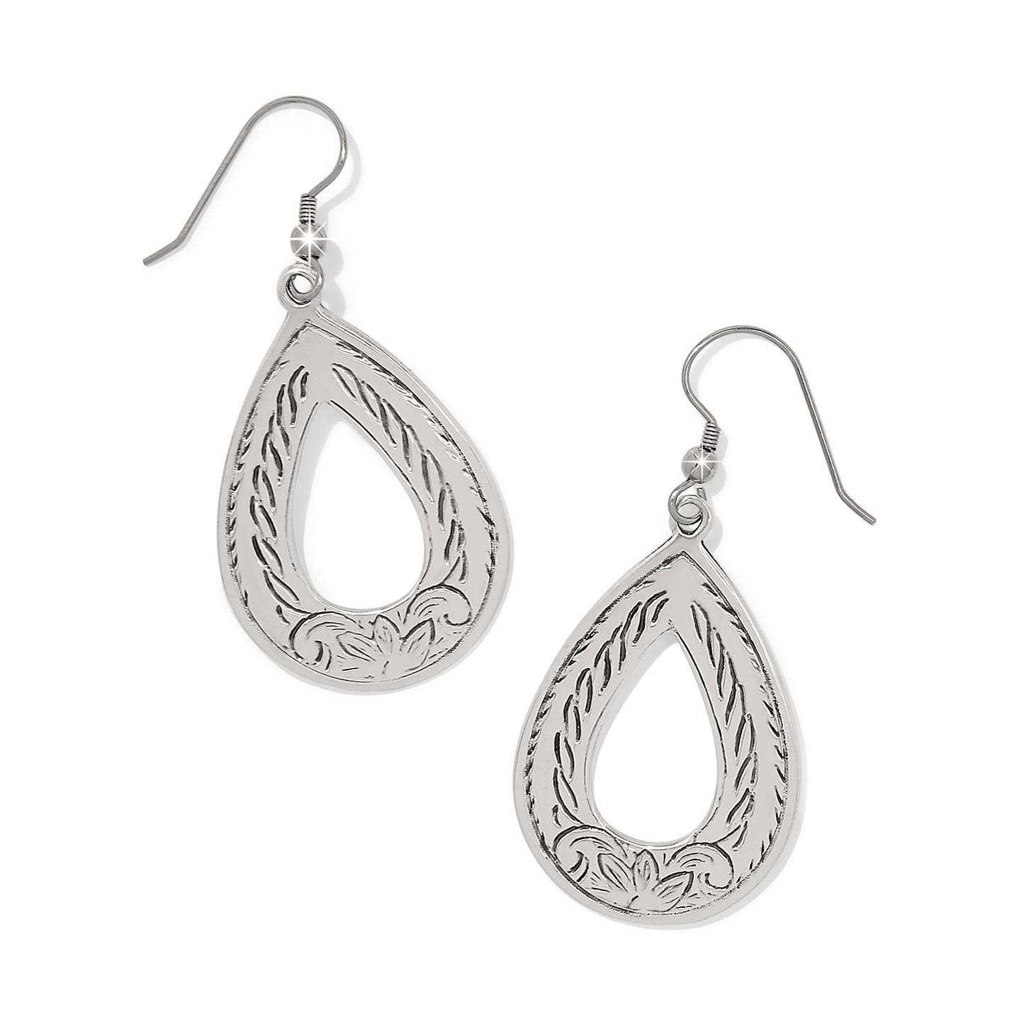 Mosaic Open Teardrop French Wire Earrings
