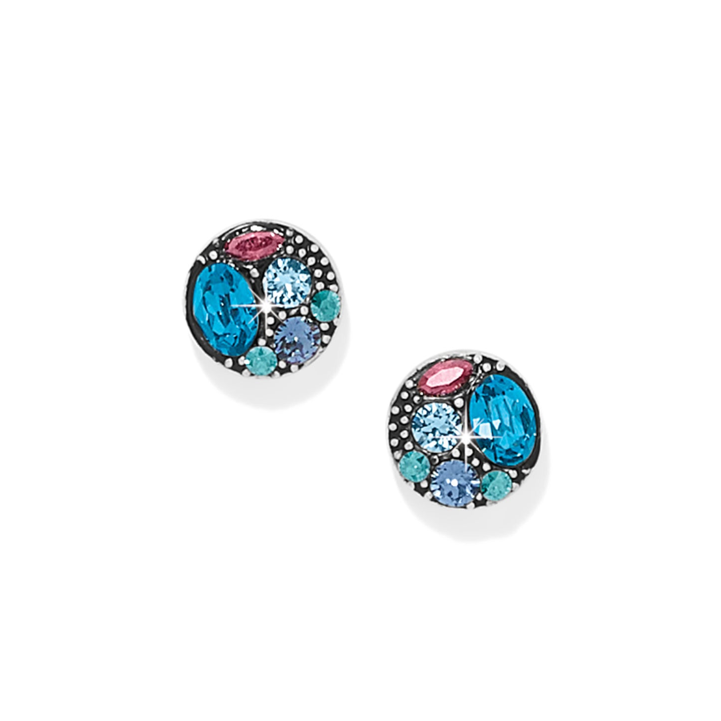 Trust Your Journey Post Earrings Silver-Blues