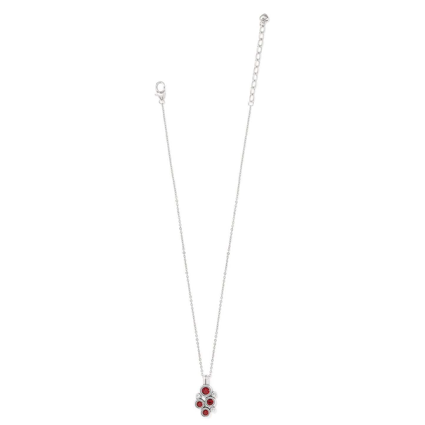 Constella Cluster Necklace Silver Red