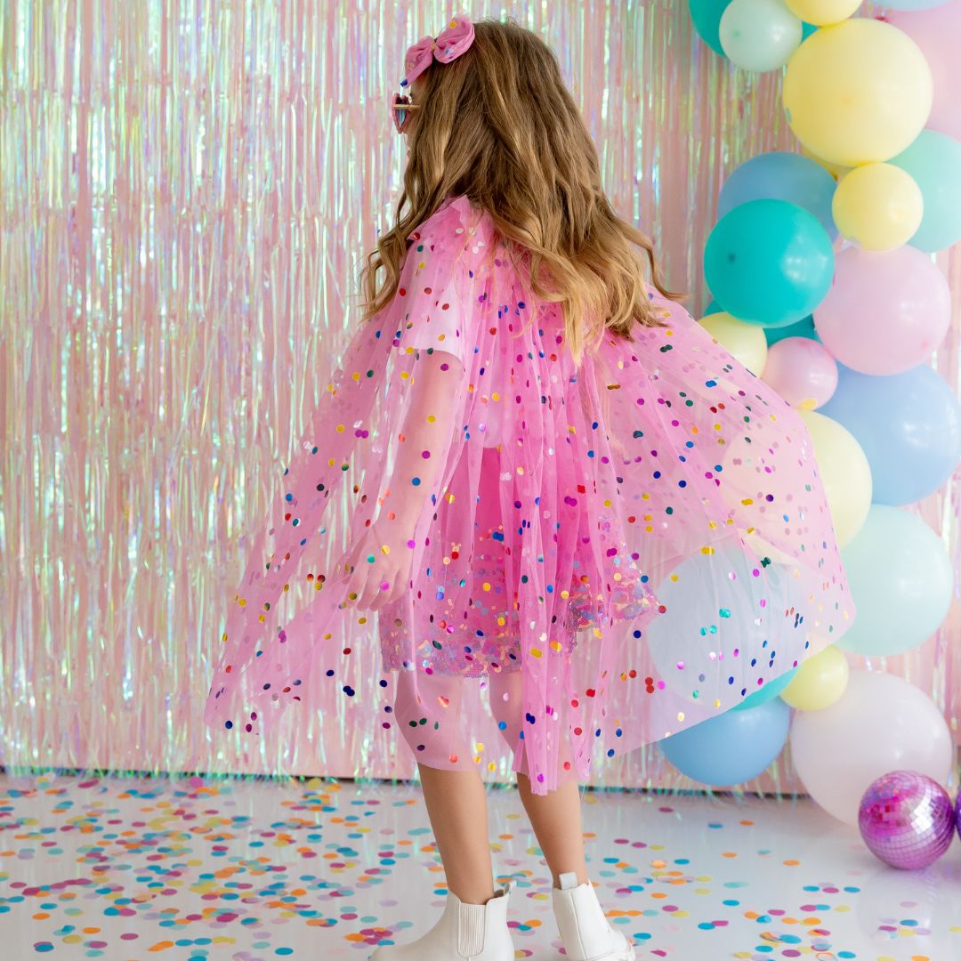 Raspberry Confetti Cape for Dress Up