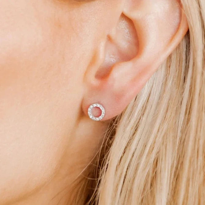 Lainey Silver Screwback Stud Earrings