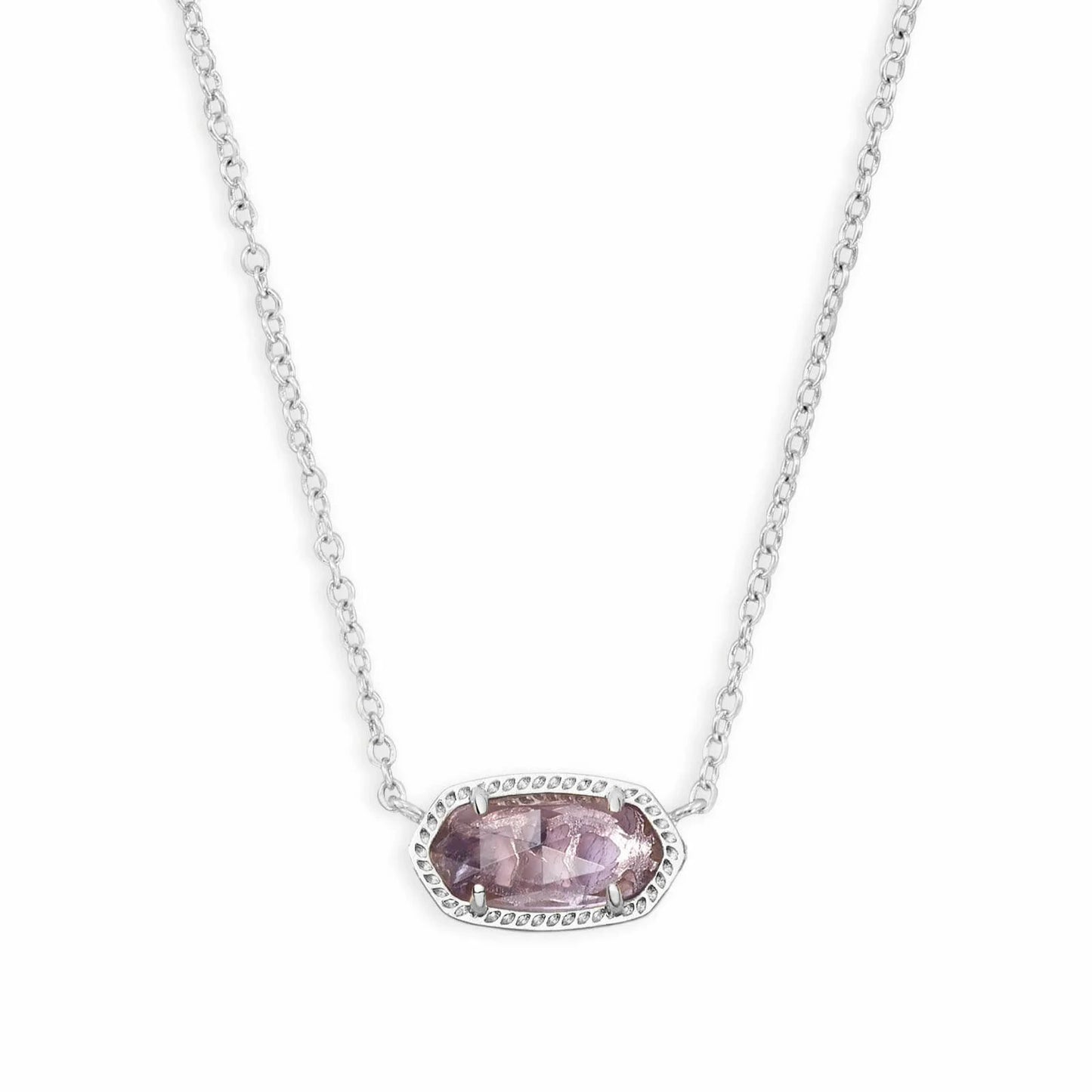 Elisa February Birthday Silver Necklace Amethyst