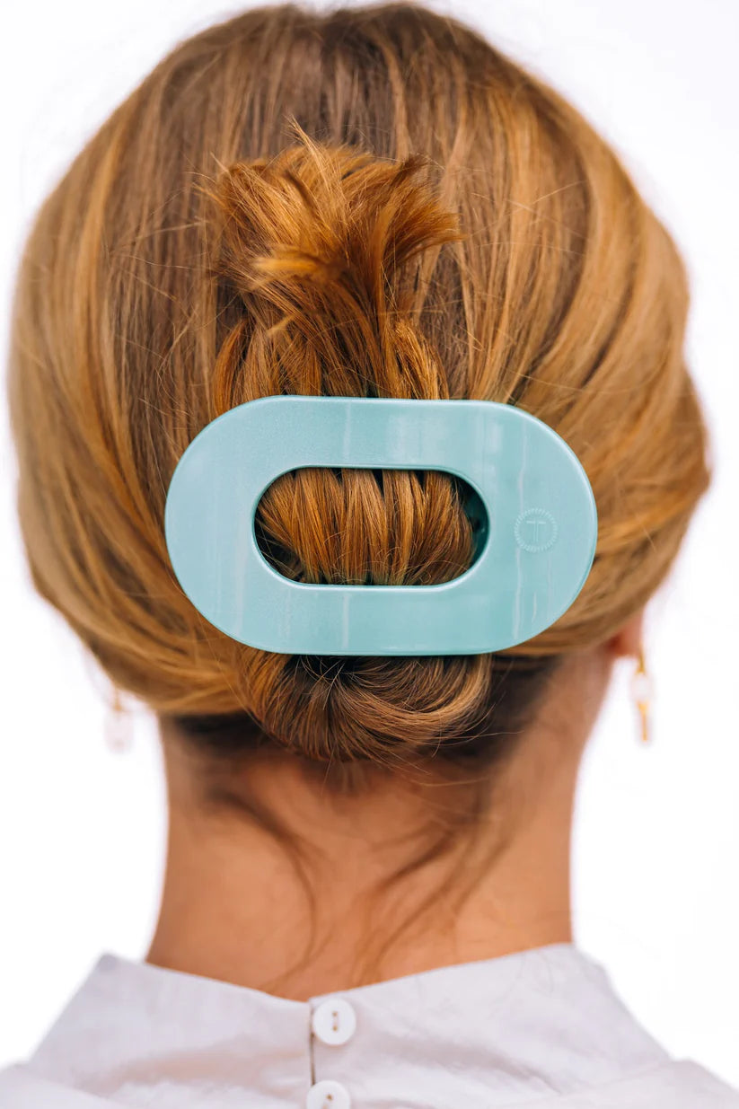 Teleties Medium Flat Round Clip Totally Turquoise