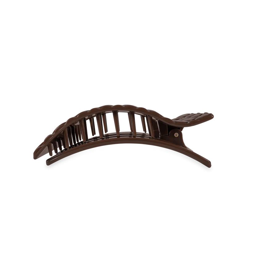 Teleties Medium Flat Rectangle Hair Clip Truly Taupe Quilted