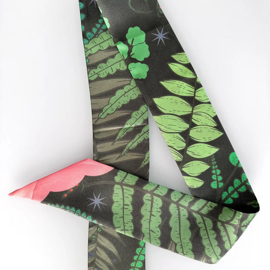 Skinny Silk Scarf Gentle Fern