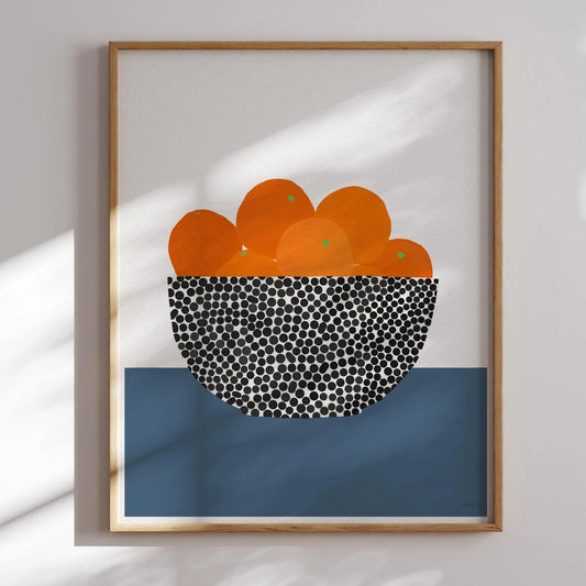 Bowl of Oranges Art FRAMED