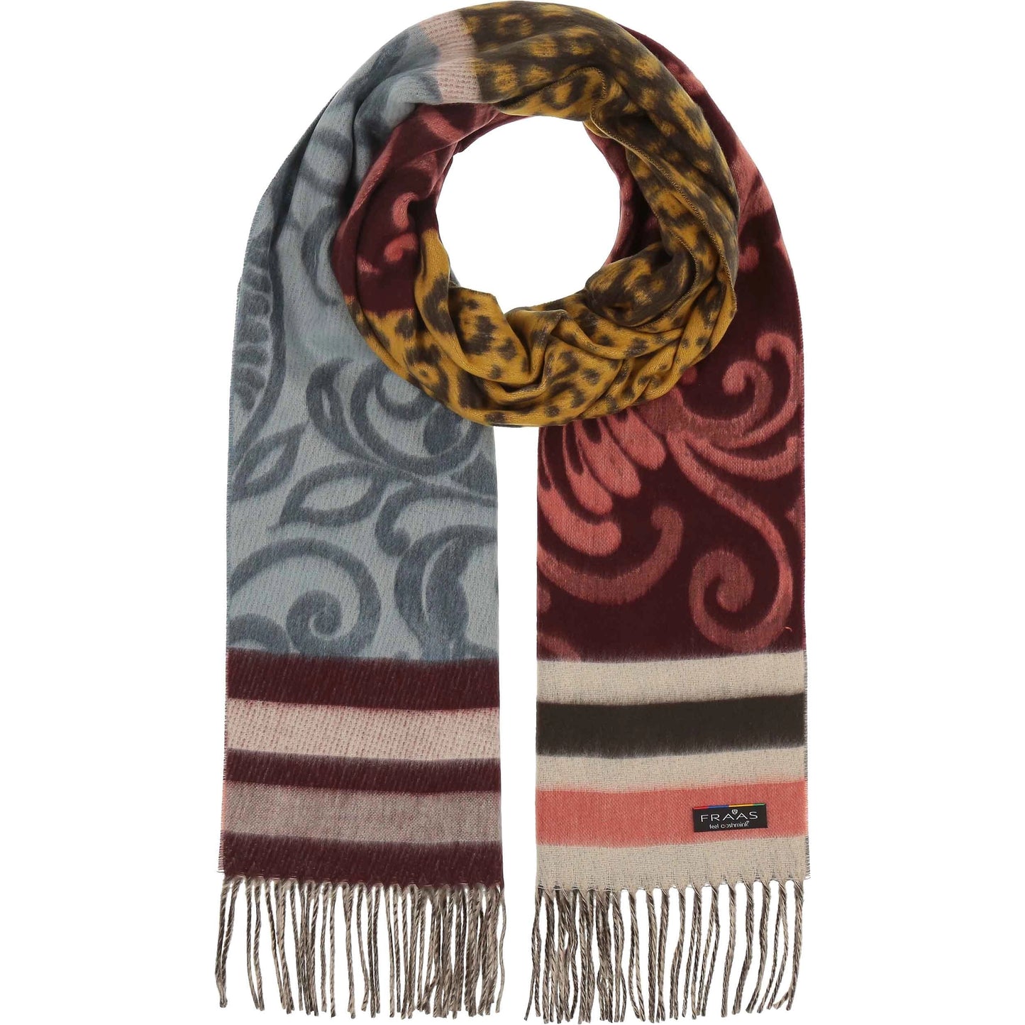 Leopard Paisley Patchwork Scarf Crystal Teal