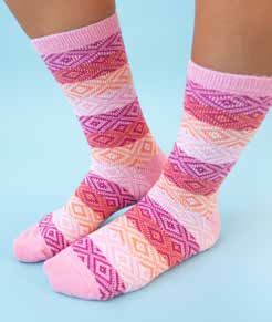Worlds Softest Sock Gem Crew Pink Multi