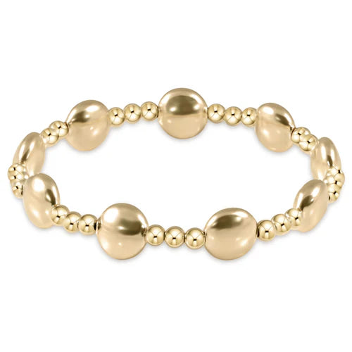 Honesty Gold Grateful Pattern 10mm Bead Bracelet