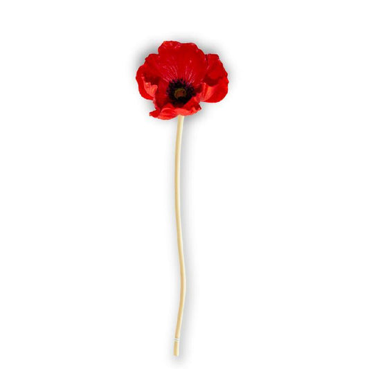 Red Real Touch Mini Poppy 11" Stem