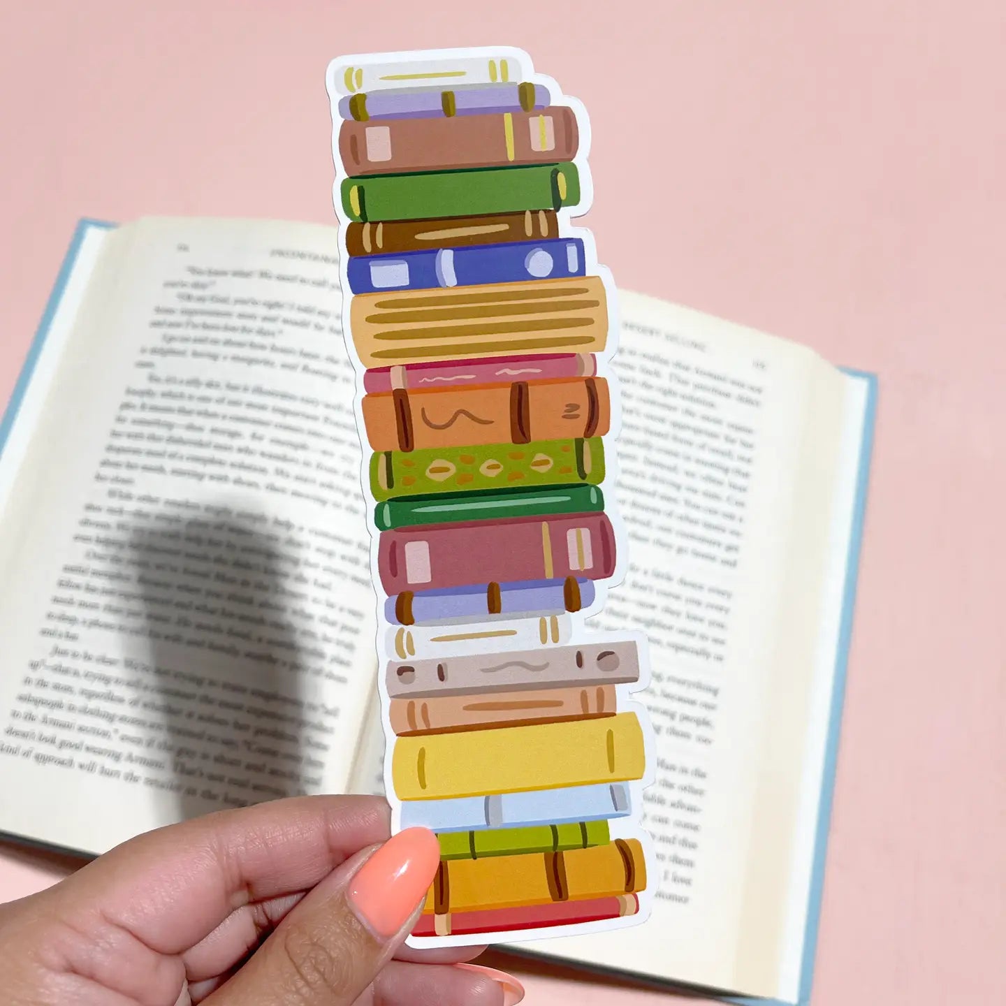 Stack of Books Die Cut Bookmark