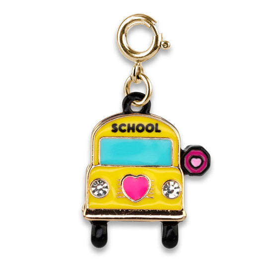 Gold School Bus Charm