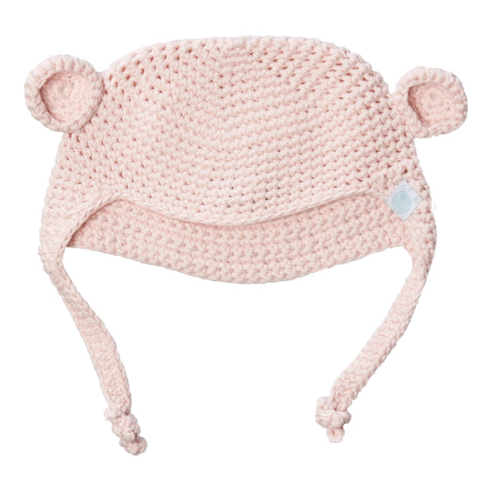 Pink Bear Baby Crochet Hat